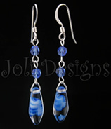 Joli Crystal with Blue Core Dagger Earrings