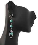 Turquoise Oval Drop Earring